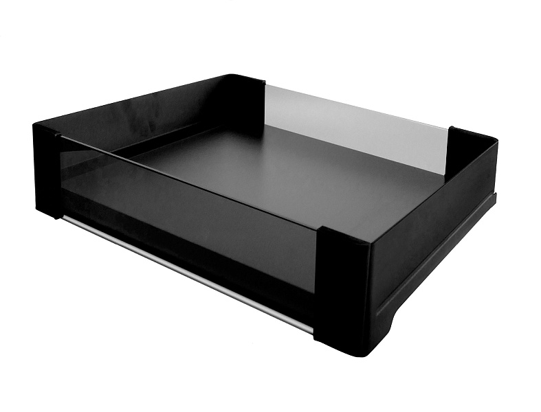 КОМПЛЕКТ Полка внутренняя выдвижная со стеклом 450 мм Конеро H 168 W 660-720 мм, черный Kessebohmer | официальный магазин