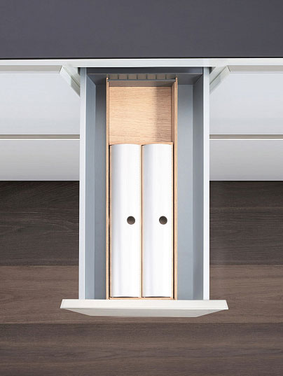 КОМПЛЕКТ лоток + держатель для фольги, ФайнЛайн Линик 300 мм, глубина 500 мм, цвет ЯСЕНЬ светлый Kessebohmer