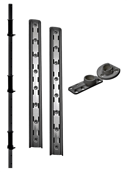 Комплект установочный, Леманс, H 1265, Ось + крепежный профиль для полок, цвет АНТРАЦИТ