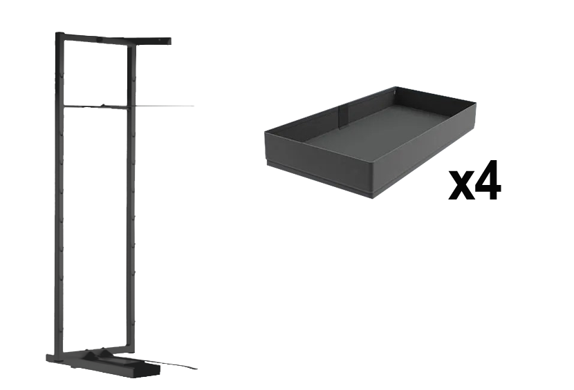Комплект внутренний, Тандем II 600 мм, H 1100, Арена ПЬЮР, Рама + 4 полки, цвет АНТРАЦИТ Kessebohmer | официальный магазин