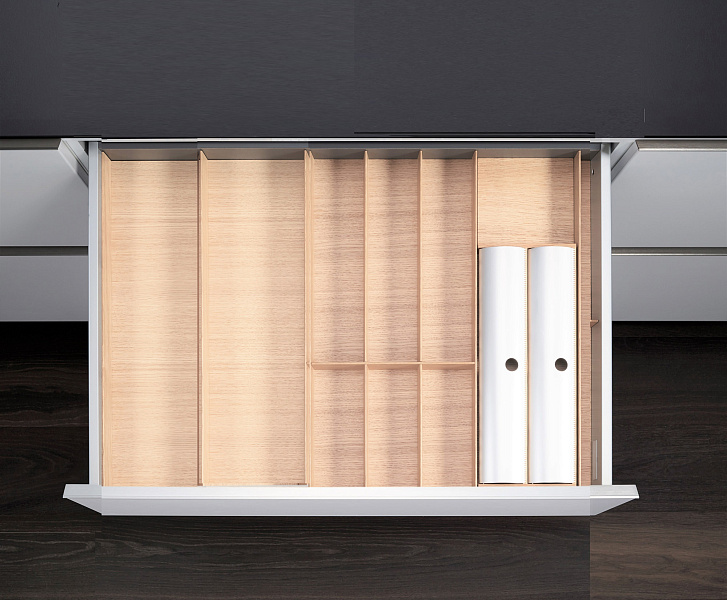 КОМПЛЕКТ лоток + держатель для фольги, ФайнЛайн Линик 800-900 мм, глубина 500 мм, цвет ЯСЕНЬ светлый Kessebohmer