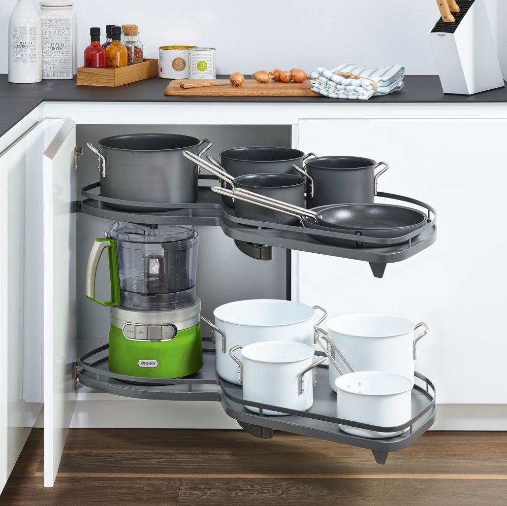 КОМПЛЕКТ правый, Леманс 400 мм, 2 полки, 2 доводчика, Арена СТИЛЬ, цвет АНТРАЦИТ Kessebohmer | официальный магазин