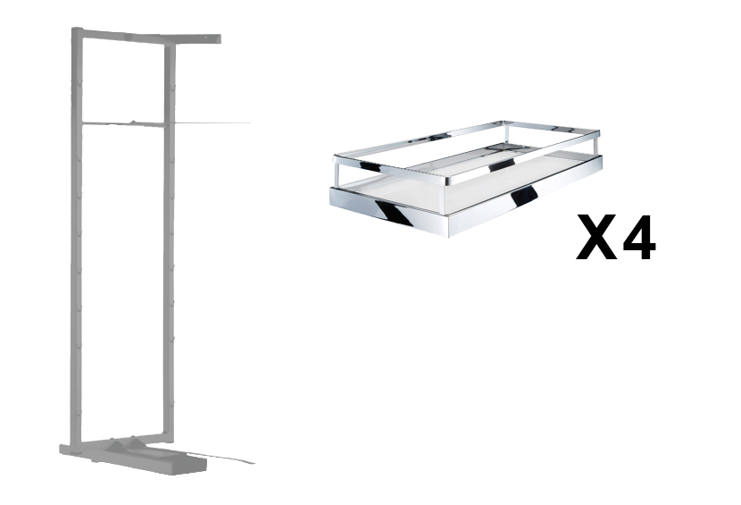 Комплект внутренний, Тандем II 500 мм, H 1100, Арена СТИЛЬ, Рама + 4 полки, цвет ХРОМ Kessebohmer | официальный магазин