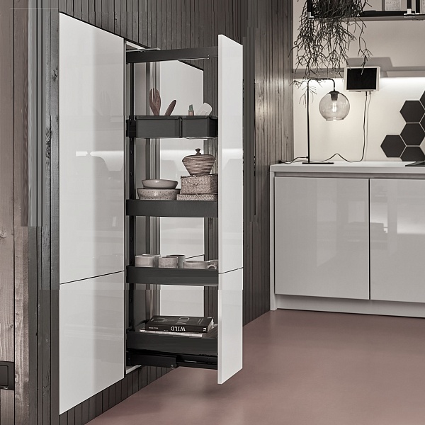 КОМПЛЕКТ ПВ Юбокс, Диспенса 90° 300 мм, H 1200-1600, Арена ПЬЮР, 3 полки + 1 Юбокс, цвет АНТРАЦИТ Kessebohmer | официальный магазин