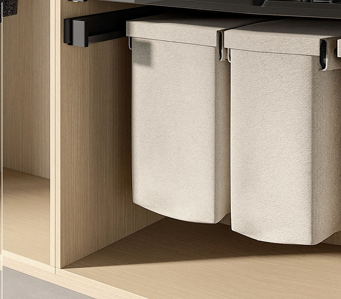 КОМПЛЕКТ Мешок для белья 450 мм Конеро W 910-970 мм, D 475 мм; мешок широкий 2 шт; черный Kessebohmer | официальный магазин