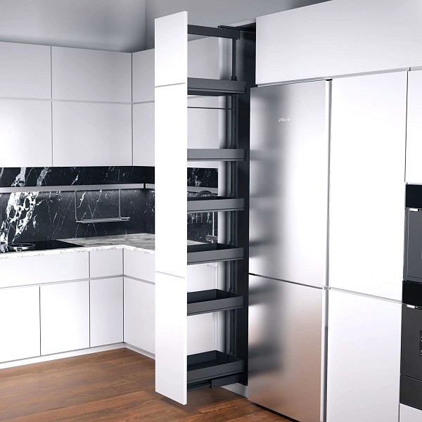 КОМПЛЕКТ ПВ, Диспенса 90° 450 мм, H 1900-2300, Арена ПЬЮР, 6 полок, цвет АНТРАЦИТ Kessebohmer | официальный магазин