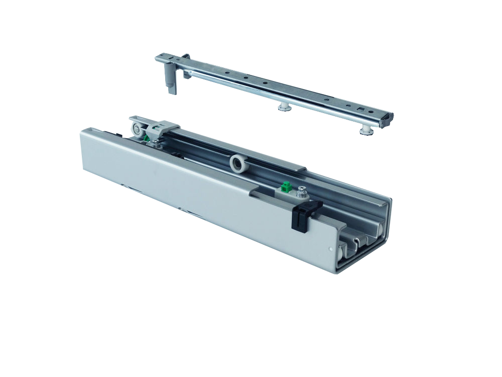 Направляющая верхняя и нижняя, с доводчиком на выдвижение, ПВ, Диспенса 90°, цвет ТИТАН