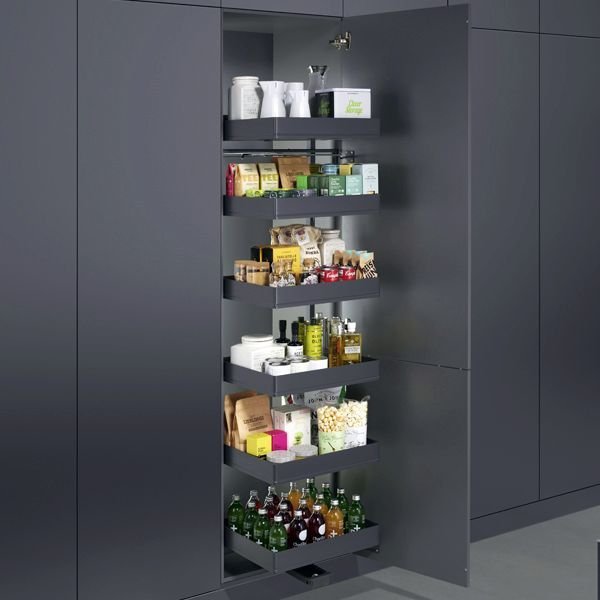 КОМПЛЕКТ Тандем Соло 600 мм, H 1300, Арена ПЬЮР, 4 полки, цвет АНТРАЦИТ Kessebohmer | официальный магазин