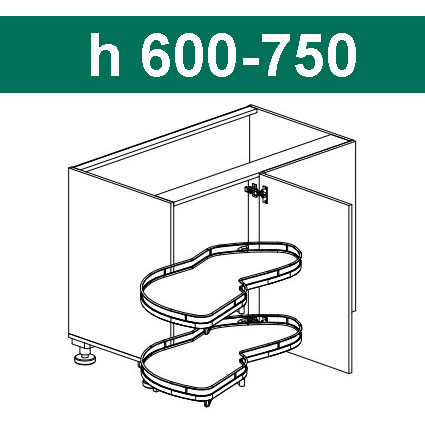 LEMANS 2 полки h 600-750 Kessebohmer купить в Кемерове | официальный магазин