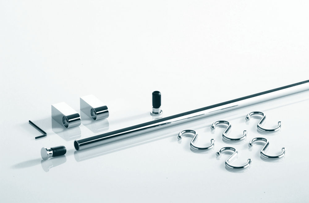 Рейлинг 1200 мм, Линеро, Комплект: труба 1200, 2 заглушки, 2 держателя, 5 крючков Kessebohmer | официальный магазин