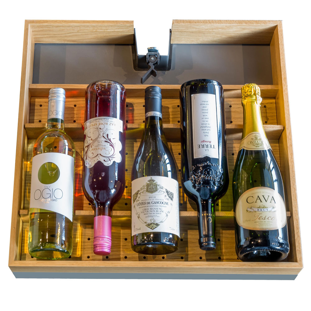 КОМПЛЕКТ вставка для 1 полки с держателем для бутылок Конвой Премио, СЕЛЕКТ, 600 мм, цвет ДУБ натуральный Kessebohmer | официальный магазин