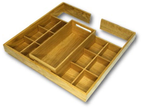 КОМПЛЕКТ вставка для 1 полки с ящиком и 2 делителями на 6 ячеек Конвой Лавидо, СЕЛЕКТ, 600 мм,  цвет ДУБ натуральный Kessebohmer | официальный магазин